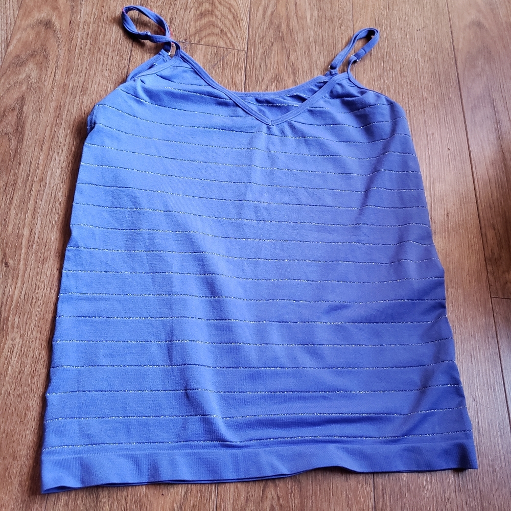 Blue striped tank top